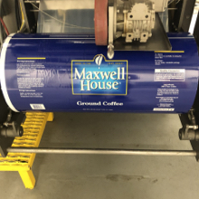 A roll of Maxwell House coffee labels