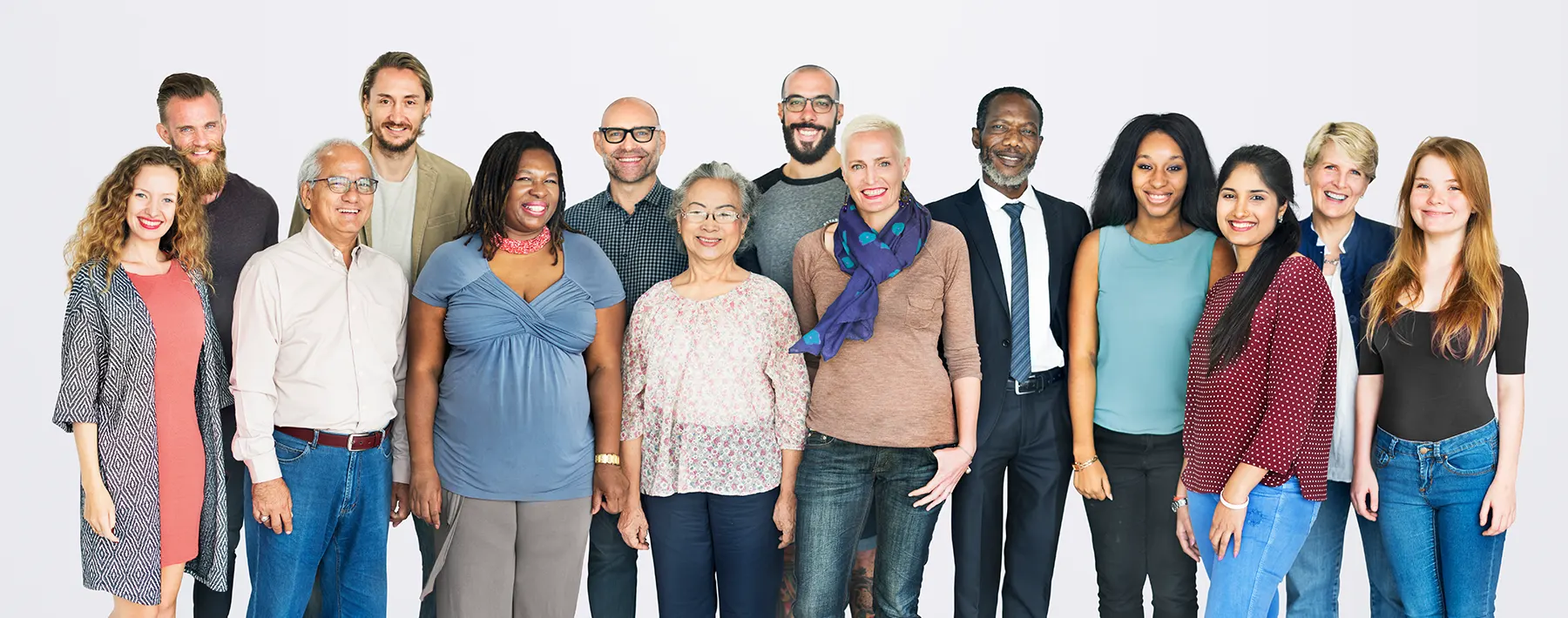 Diverse group of people in business casual attire